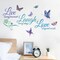 Live Love Laugh Set 3 Wall Motivational Decals - Green Blue Purple